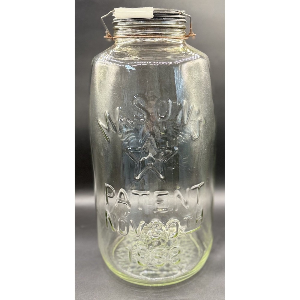 Vtg Large Mason's Patent Nov 30TH 1858 Star Eagle 5 Gallon Pickle Jar 18" #584